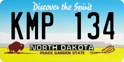 ND license plate KMP134