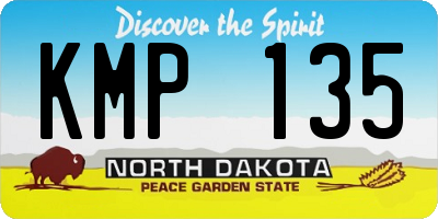 ND license plate KMP135