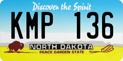 ND license plate KMP136