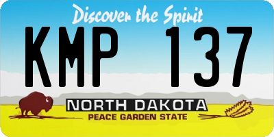ND license plate KMP137