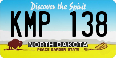 ND license plate KMP138