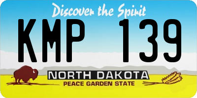 ND license plate KMP139