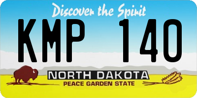 ND license plate KMP140