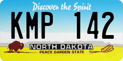 ND license plate KMP142