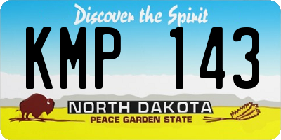 ND license plate KMP143