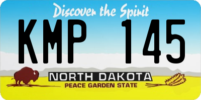 ND license plate KMP145