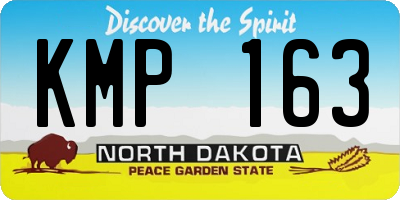 ND license plate KMP163