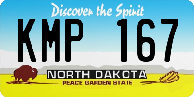 ND license plate KMP167