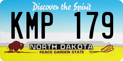 ND license plate KMP179