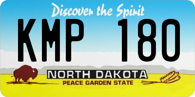ND license plate KMP180