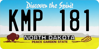 ND license plate KMP181