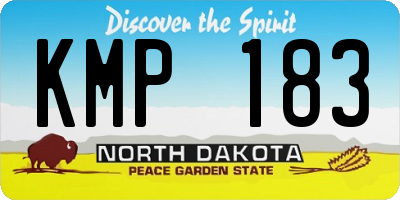 ND license plate KMP183