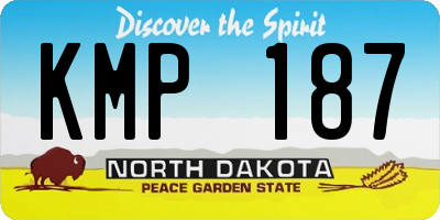 ND license plate KMP187