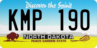 ND license plate KMP190