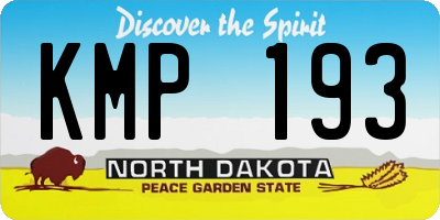 ND license plate KMP193