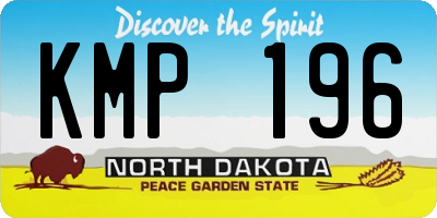 ND license plate KMP196
