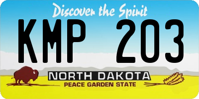 ND license plate KMP203