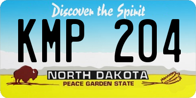ND license plate KMP204