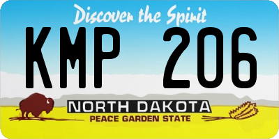 ND license plate KMP206