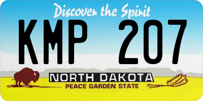 ND license plate KMP207