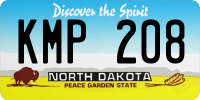 ND license plate KMP208