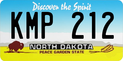 ND license plate KMP212