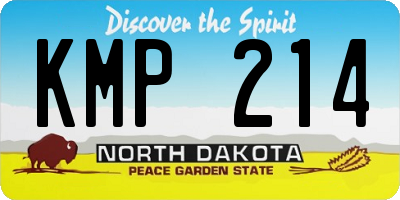 ND license plate KMP214