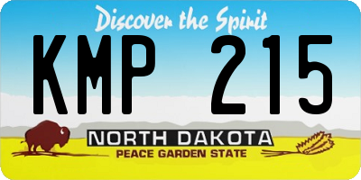 ND license plate KMP215