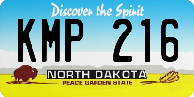 ND license plate KMP216