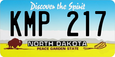 ND license plate KMP217