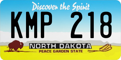 ND license plate KMP218