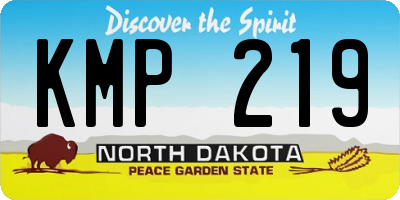 ND license plate KMP219