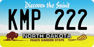 ND license plate KMP222