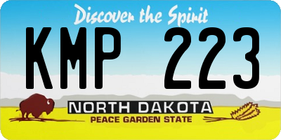 ND license plate KMP223