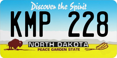 ND license plate KMP228
