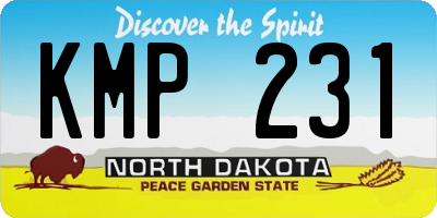 ND license plate KMP231