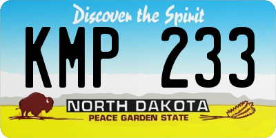 ND license plate KMP233