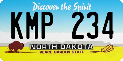 ND license plate KMP234