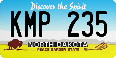 ND license plate KMP235