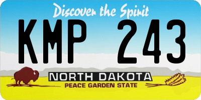 ND license plate KMP243
