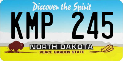 ND license plate KMP245