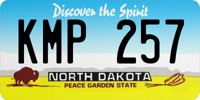 ND license plate KMP257