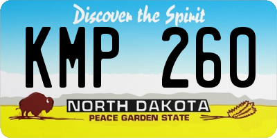 ND license plate KMP260