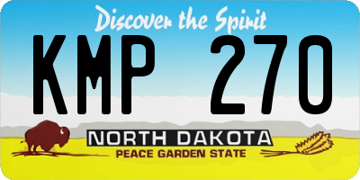 ND license plate KMP270