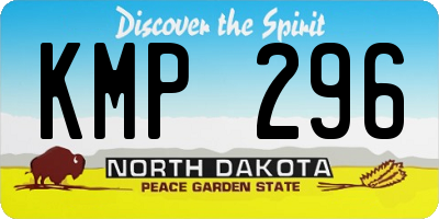 ND license plate KMP296