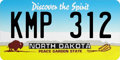 ND license plate KMP312