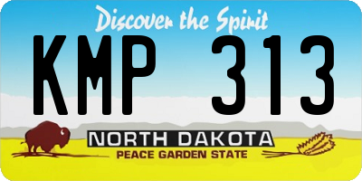 ND license plate KMP313