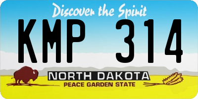 ND license plate KMP314