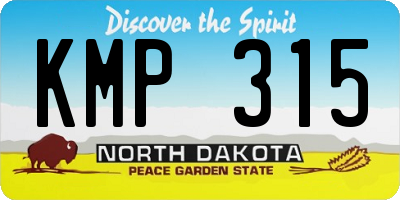 ND license plate KMP315