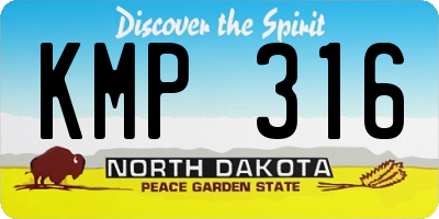 ND license plate KMP316